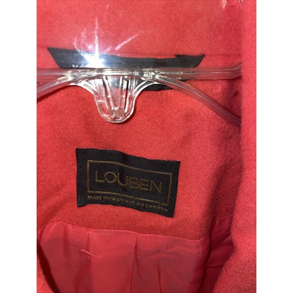 Louben Women’s Lambswool Coat Size Medium Pink Going Out Party Warmth - Picture 2 of 12